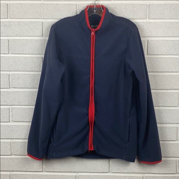 Oshkosh Big Boys Blue & Red Zip Fleece Top Jacket Size 14 - Picture 1 of 8